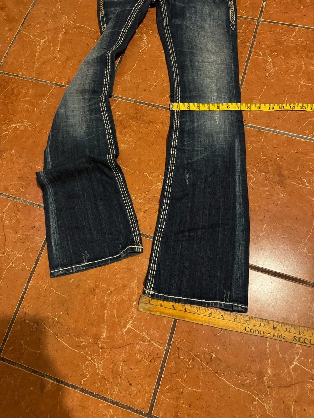 Rock Revival Women’s Bootcut Jeans Size 25 Dark Wash Embroidered Y2K